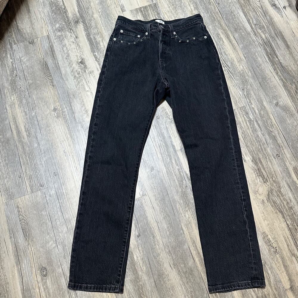 Levi’s Premium 501 Button Fly Jeans Women's 27x30 Black Rhinestone Pockets